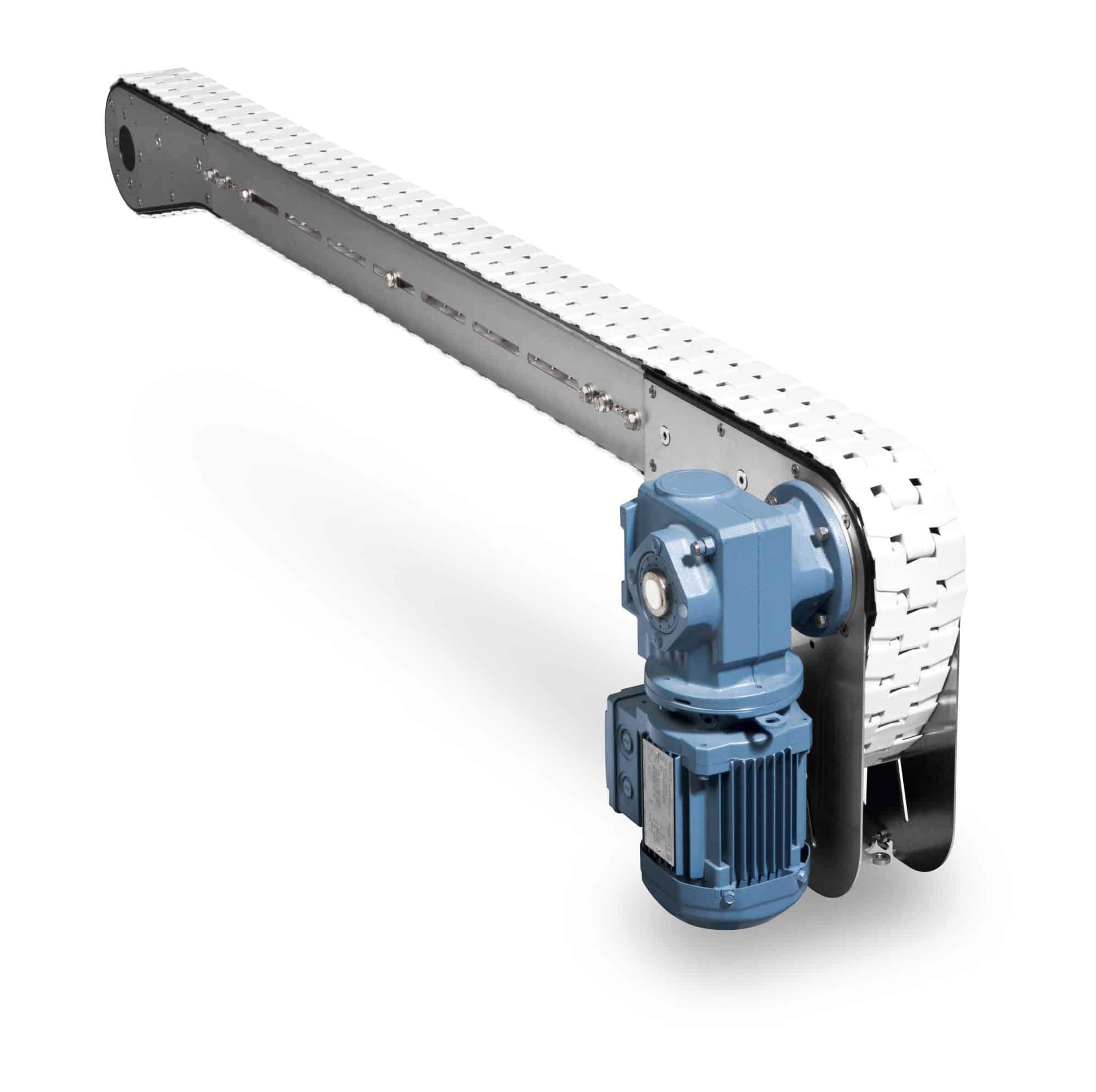 This is one of the small ETS chain conveyors. The system is electrically driven.